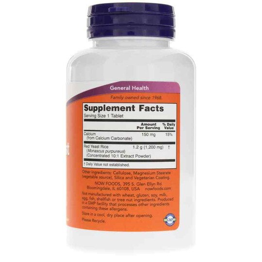 Red Yeast Rice 1200 Mg, NOW